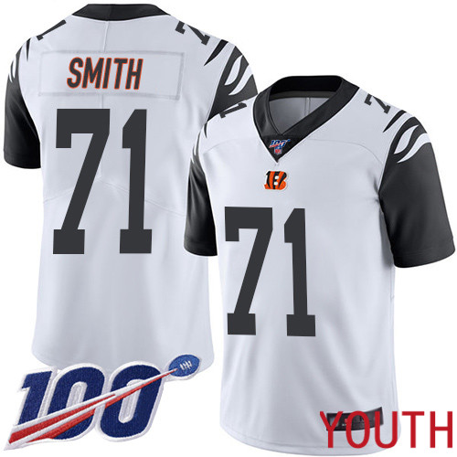 Cincinnati Bengals Limited White Youth Andre Smith Jersey NFL Footballl #71 100th Season Rush Vapor Untouchable